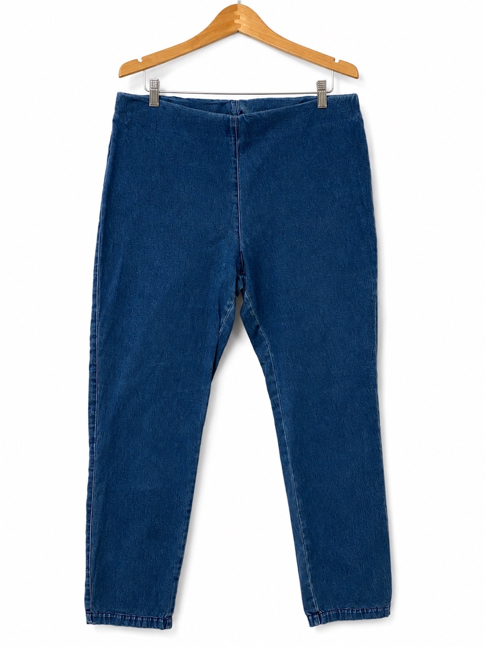 Color Me Cotton CMC Women XXL Blue Stretch Denim Pull On Pants Made USA
